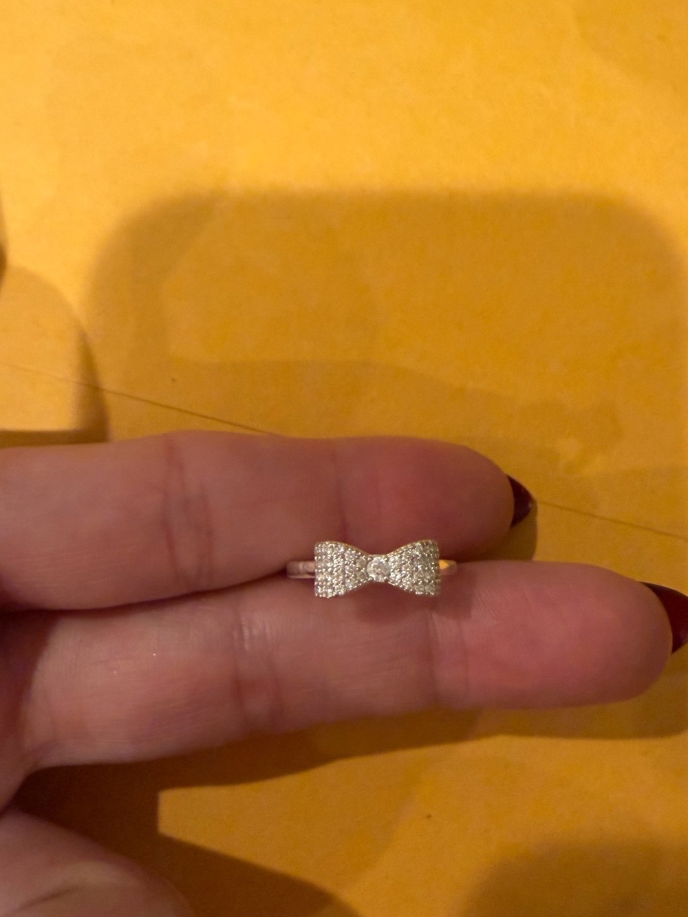 Silver Bow Pavé Crystal Ring - Elegant Women’s Jewelry - Picture 8 of 8